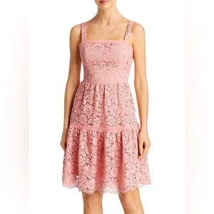Aqua Pink Lace Fit & Flare Dress MSRP $278